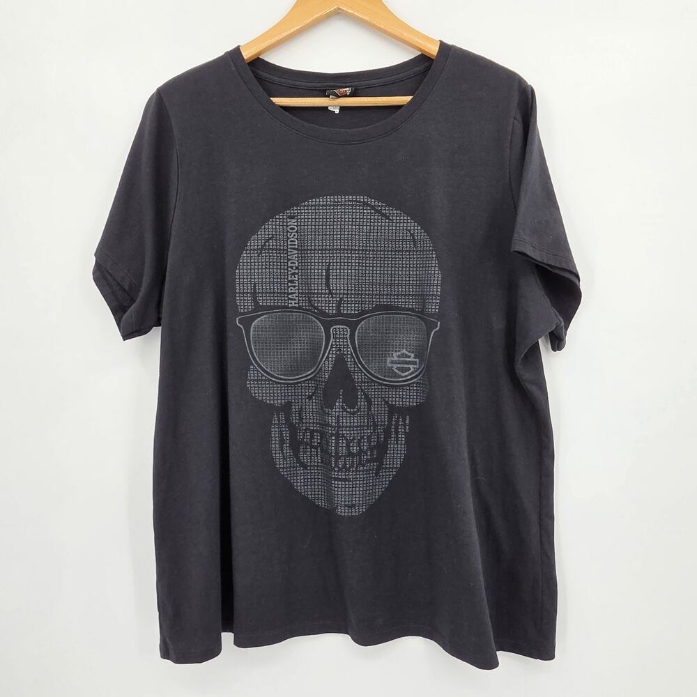 Harley Davidson Skull Sunglasses Graphic Goth TShirt Bumpus Jackson TN Womens 3X